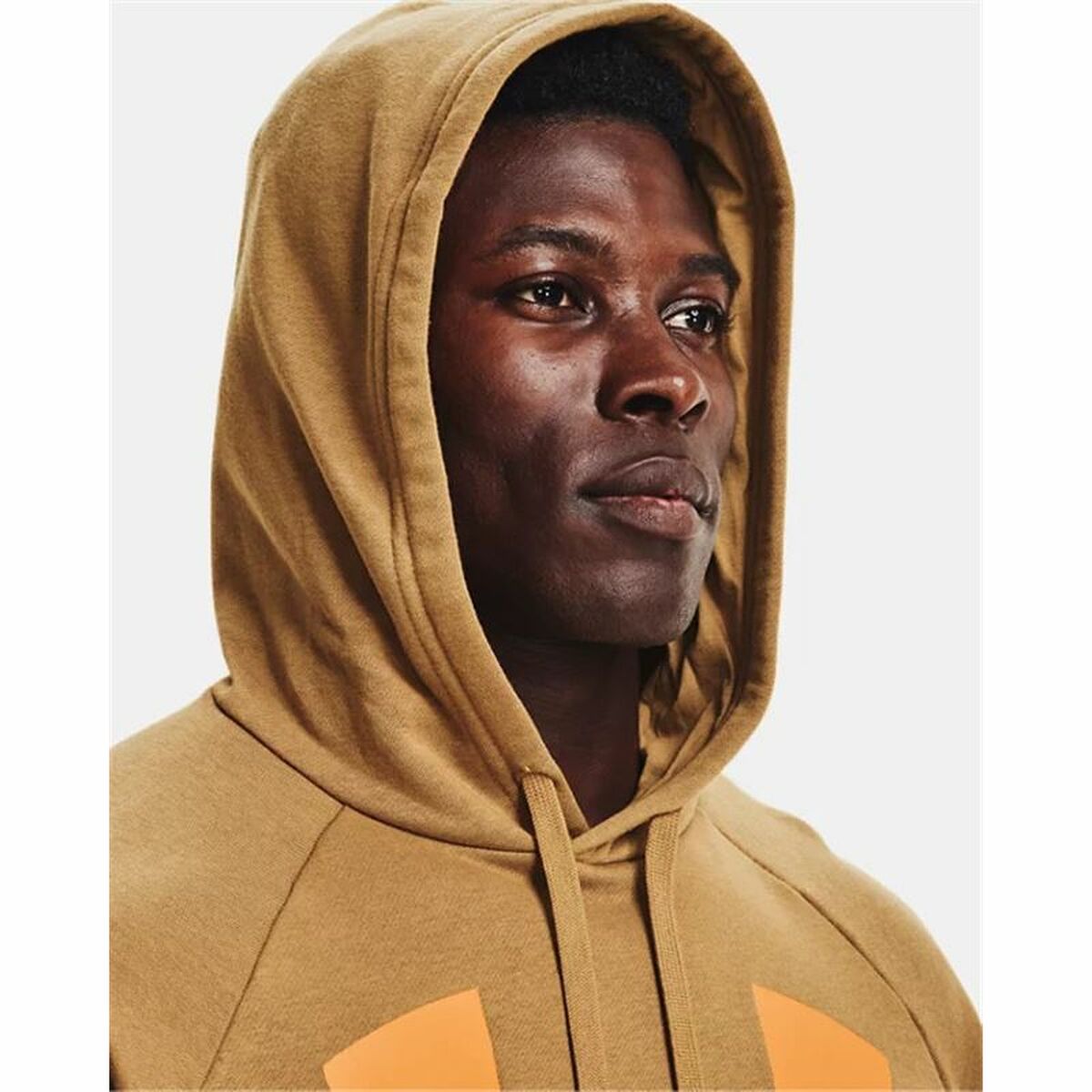 Herenhoodie Under Armour Rival Big Logo Oker
