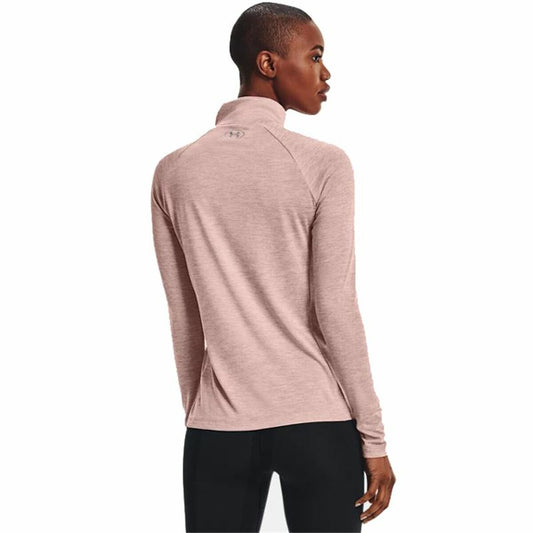 Dames-T-Shirt met Korte Mouwen Under Armour  Tech 1/2 Zip Roze