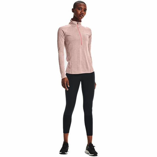 Dames-T-Shirt met Korte Mouwen Under Armour  Tech 1/2 Zip Roze