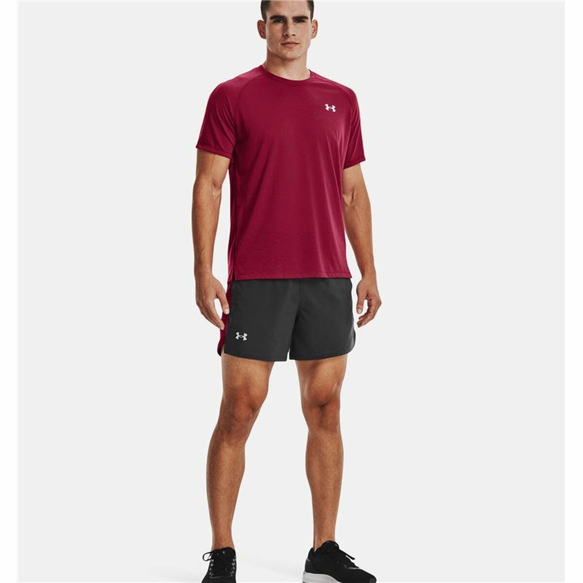 Sportbroekje voor heren Under Armour Launch SW Donker grijs 5"