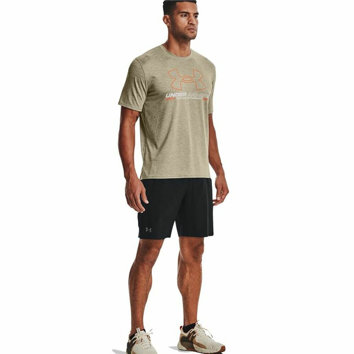 T-Shirt met Korte Mouwen Under Armour Vent Graphic. Lichtbruin