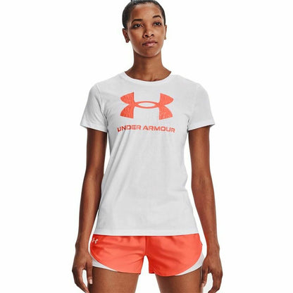 Dames-T-Shirt met Korte Mouwen Under Armour Sportstyle Wit