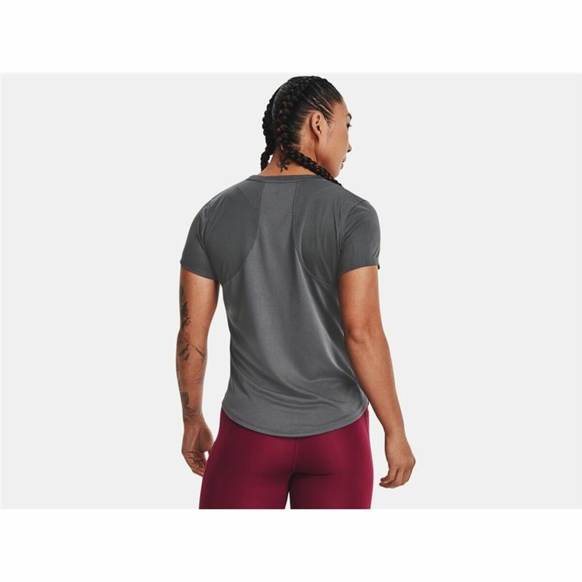 Dames-T-Shirt met Korte Mouwen Under Armour Stride Grijs