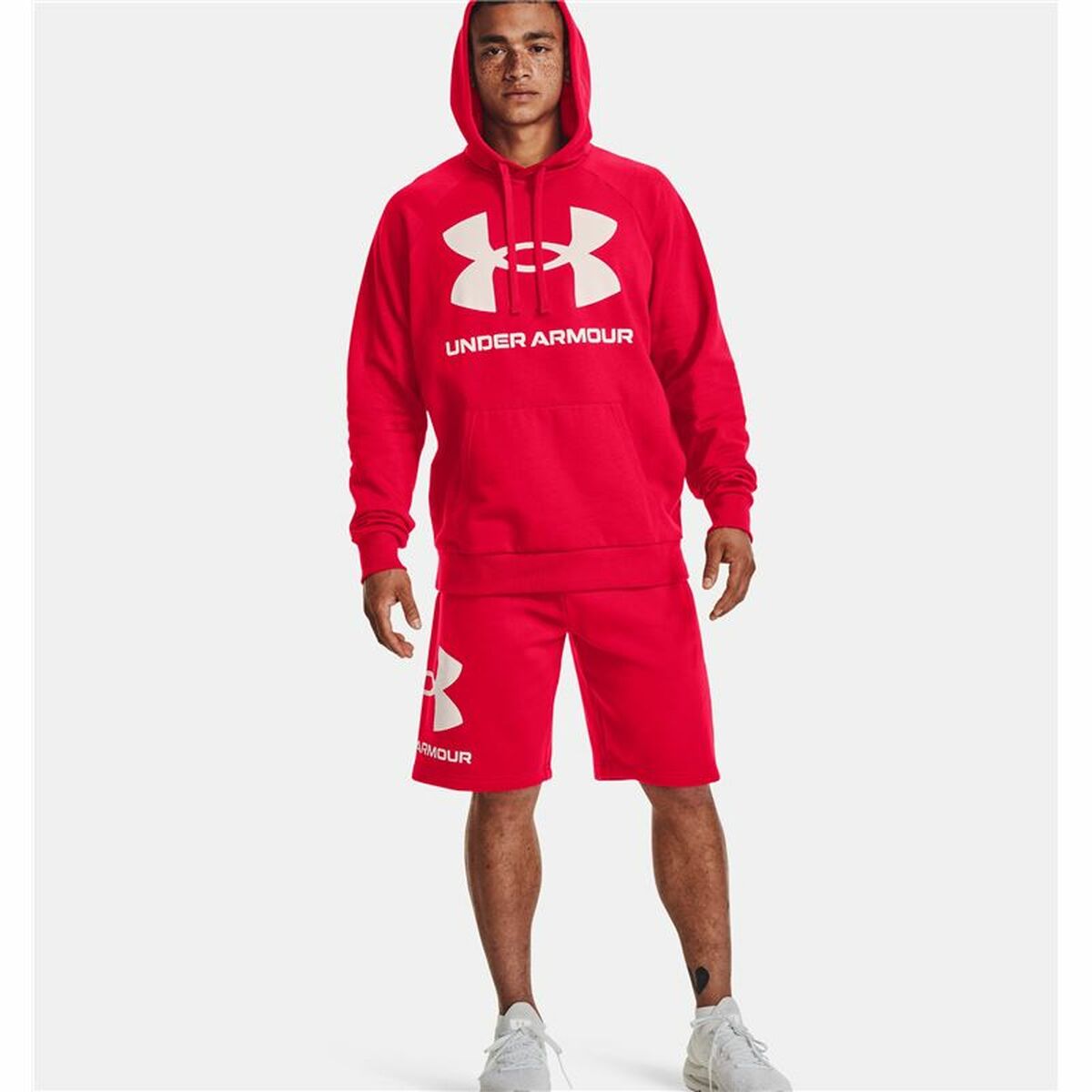 Herenhoodie Under Armour Rival Big Logo Rood