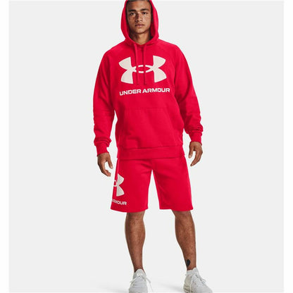 Herenhoodie Under Armour Rival Big Logo Rood