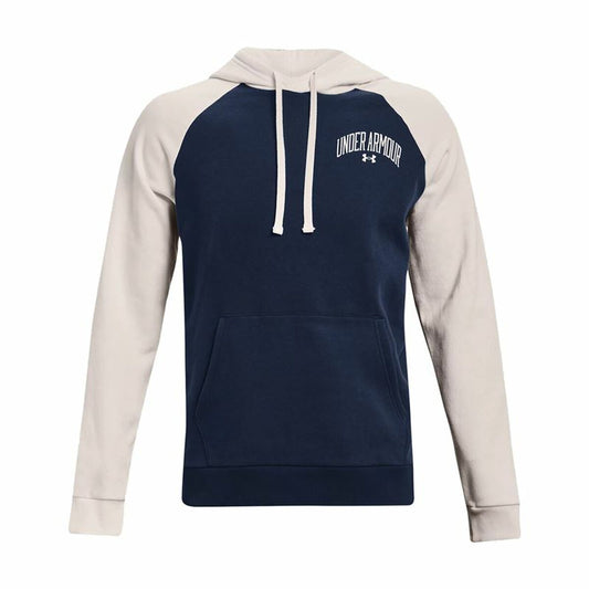 Herenhoodie Under Armour Wordmark Colorblock Marineblauw