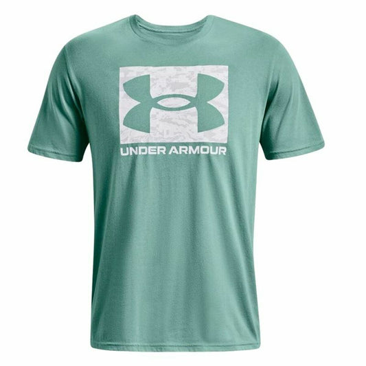 Heren-T-Shirt met Korte Mouwen Under Armour Camo Boxed Logo Aquamarijn Mannen