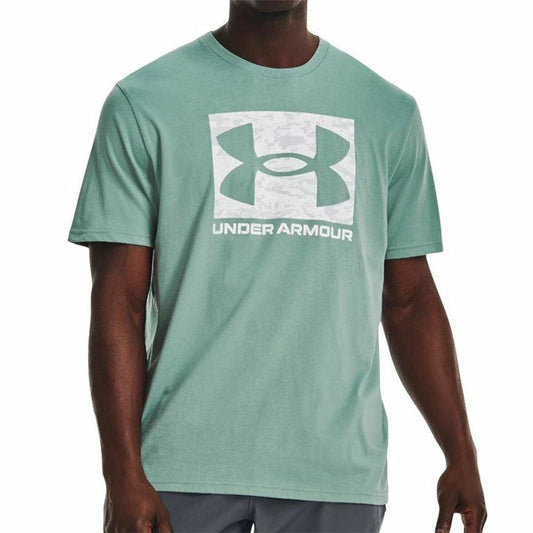 Heren-T-Shirt met Korte Mouwen Under Armour Camo Boxed Logo Aquamarijn Mannen