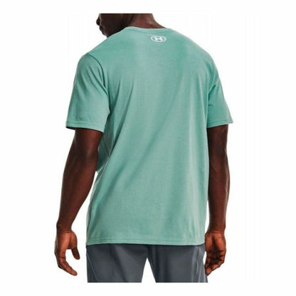 Heren-T-Shirt met Korte Mouwen Under Armour Camo Boxed Logo Aquamarijn Mannen