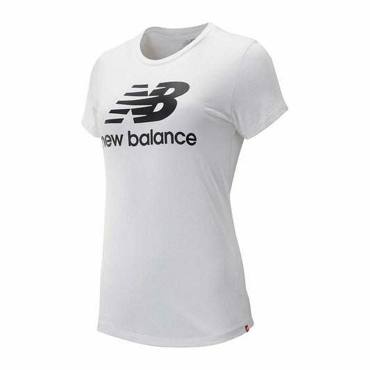 Dames-T-Shirt met Korte Mouwen New Balance Wit