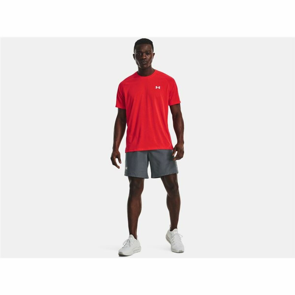 Heren-T-Shirt met Korte Mouwen Under Armour Streaker Rood Mannen