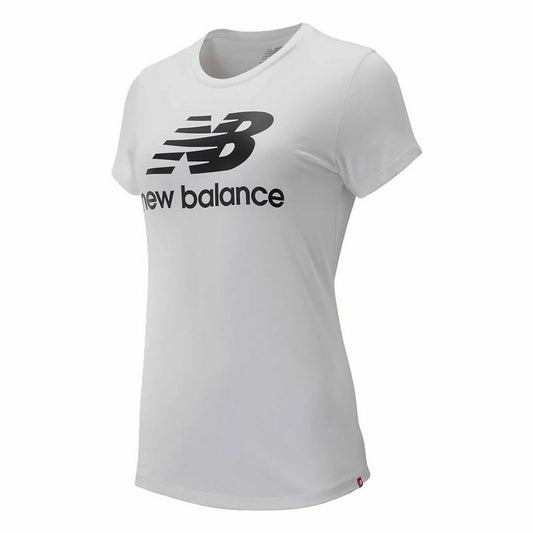 Dames-T-Shirt met Korte Mouwen New Balance Wit