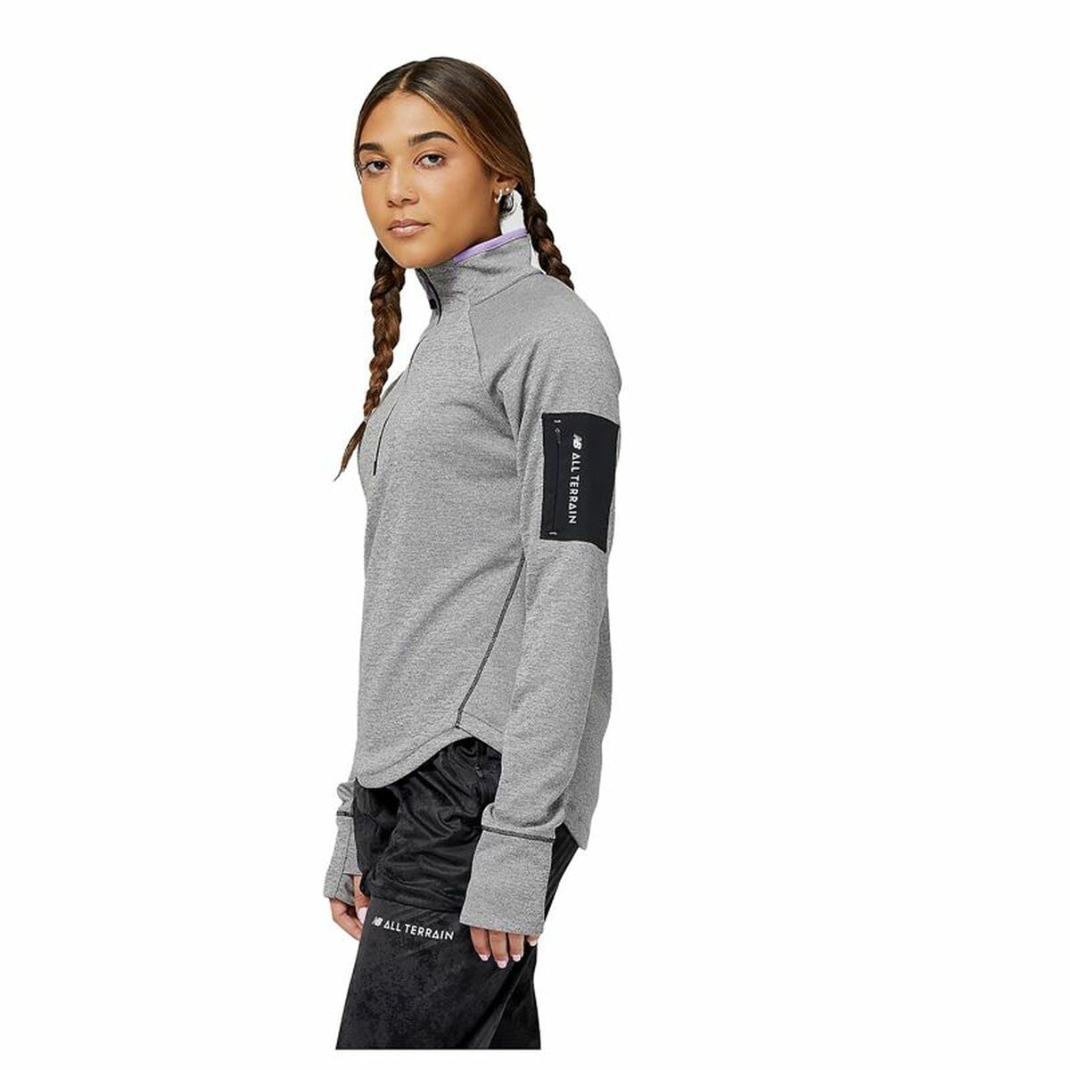 Damessweater zonder Capuchon New Balance Impact Run AT Grijs