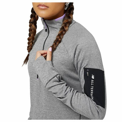 Damessweater zonder Capuchon New Balance Impact Run AT Grijs