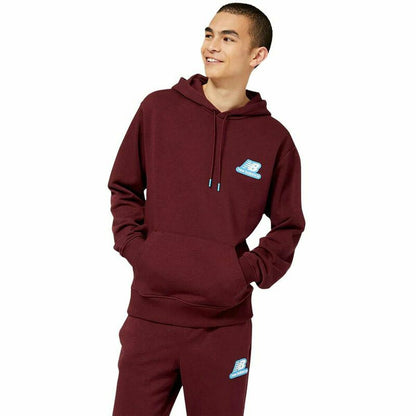 Herenhoodie New Balance Essentials Stacked Rubber Kastanjebruin