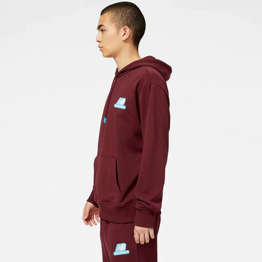 Herenhoodie New Balance Essentials Stacked Rubber Kastanjebruin