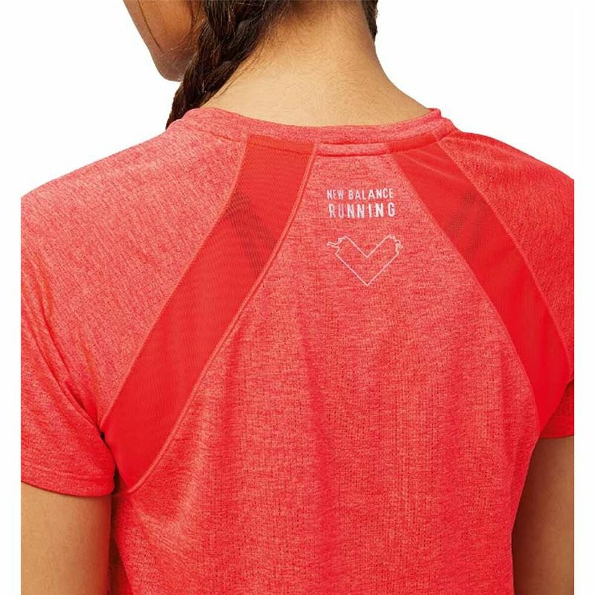 Dames-T-Shirt met Korte Mouwen New Balance Impact Run Oranje