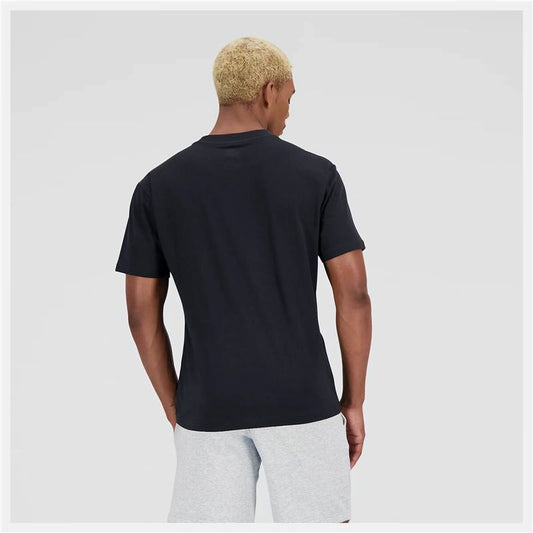 Heren-T-Shirt met Korte Mouwen New Balance Essentials Stacked Logo Zwart