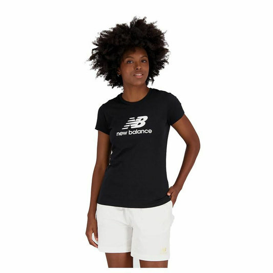 Dames-T-Shirt met Korte Mouwen New Balance Essentials Zwart