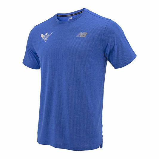 Heren-T-Shirt met Korte Mouwen New Balance Valencia Marathon Blauw