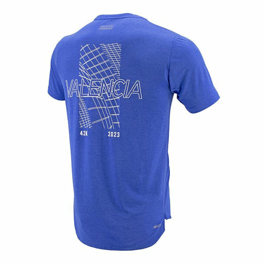 Heren-T-Shirt met Korte Mouwen New Balance Valencia Marathon Blauw
