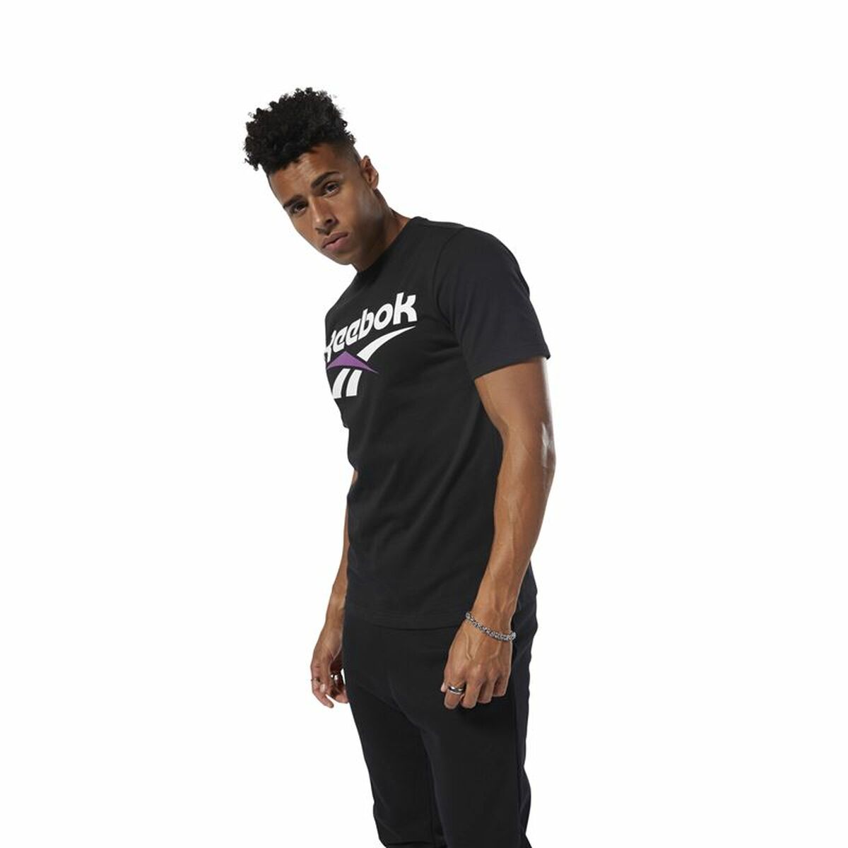 Heren-T-Shirt met Korte Mouwen Reebok Classic Vector Zwart