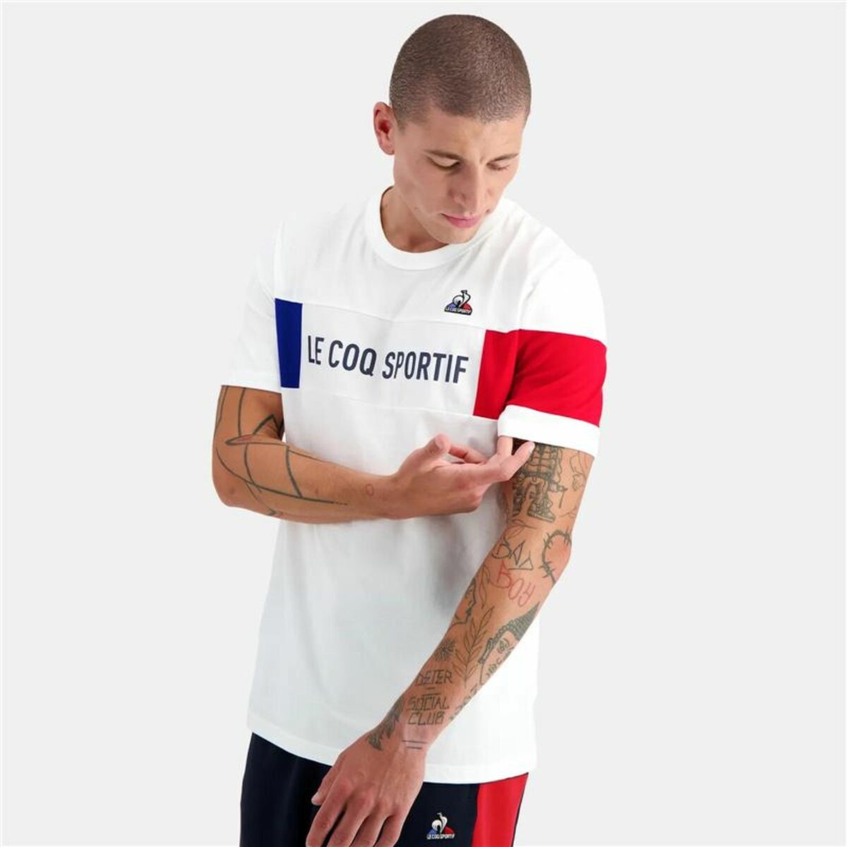 Heren-T-Shirt met Korte Mouwen TRI TEE SS Nº1 M NEW OPTCAL  Le coq sportif Tricolore SS Nª 1 Uniseks