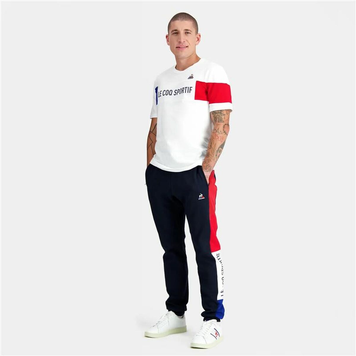 Heren-T-Shirt met Korte Mouwen TRI TEE SS Nº1 M NEW OPTCAL  Le coq sportif Tricolore SS Nª 1 Uniseks
