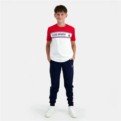 Kinder-T-Shirt met Korte Mouwen Le coq sportif  N°2 Tricolore Wit