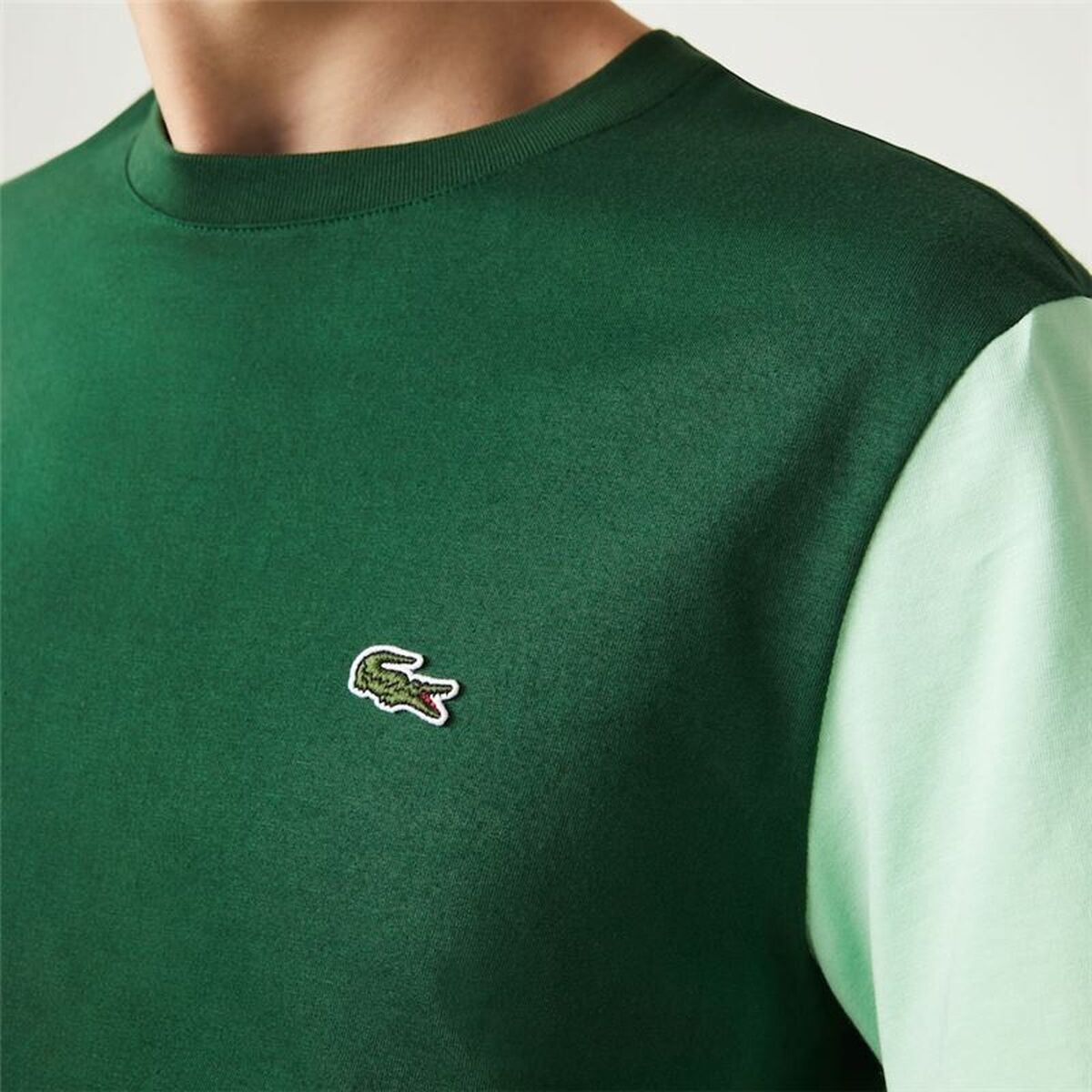 Heren-T-Shirt met Korte Mouwen Lacoste Tee-Shirt Groen