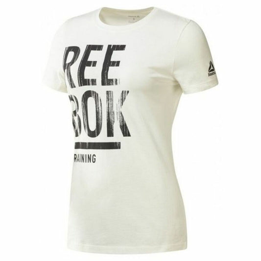 Dames-T-Shirt met Korte Mouwen Reebok Training Split Tee Wit