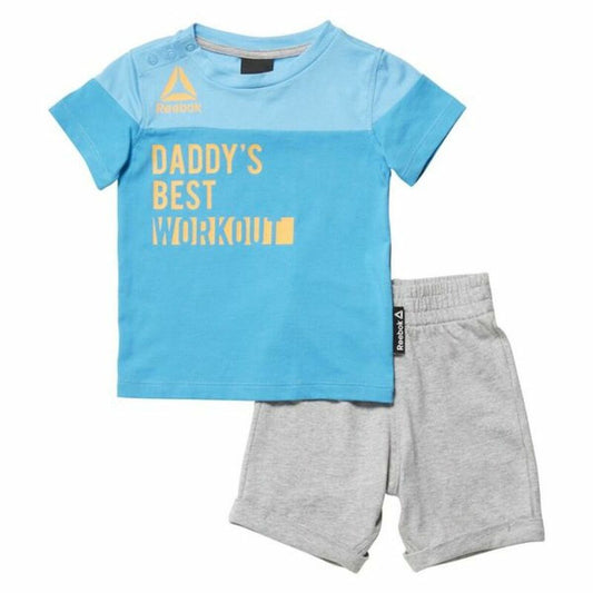 Sportsoutfit voor baby Reebok G ES Inf SJ SS Grijs Blauw