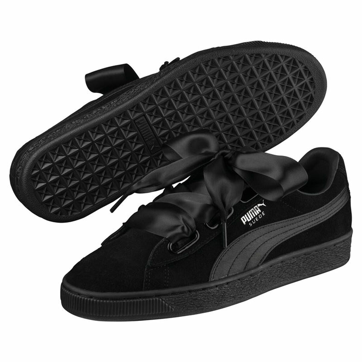 Dames casual sneakers Puma Suede Heart Ep Zwart
