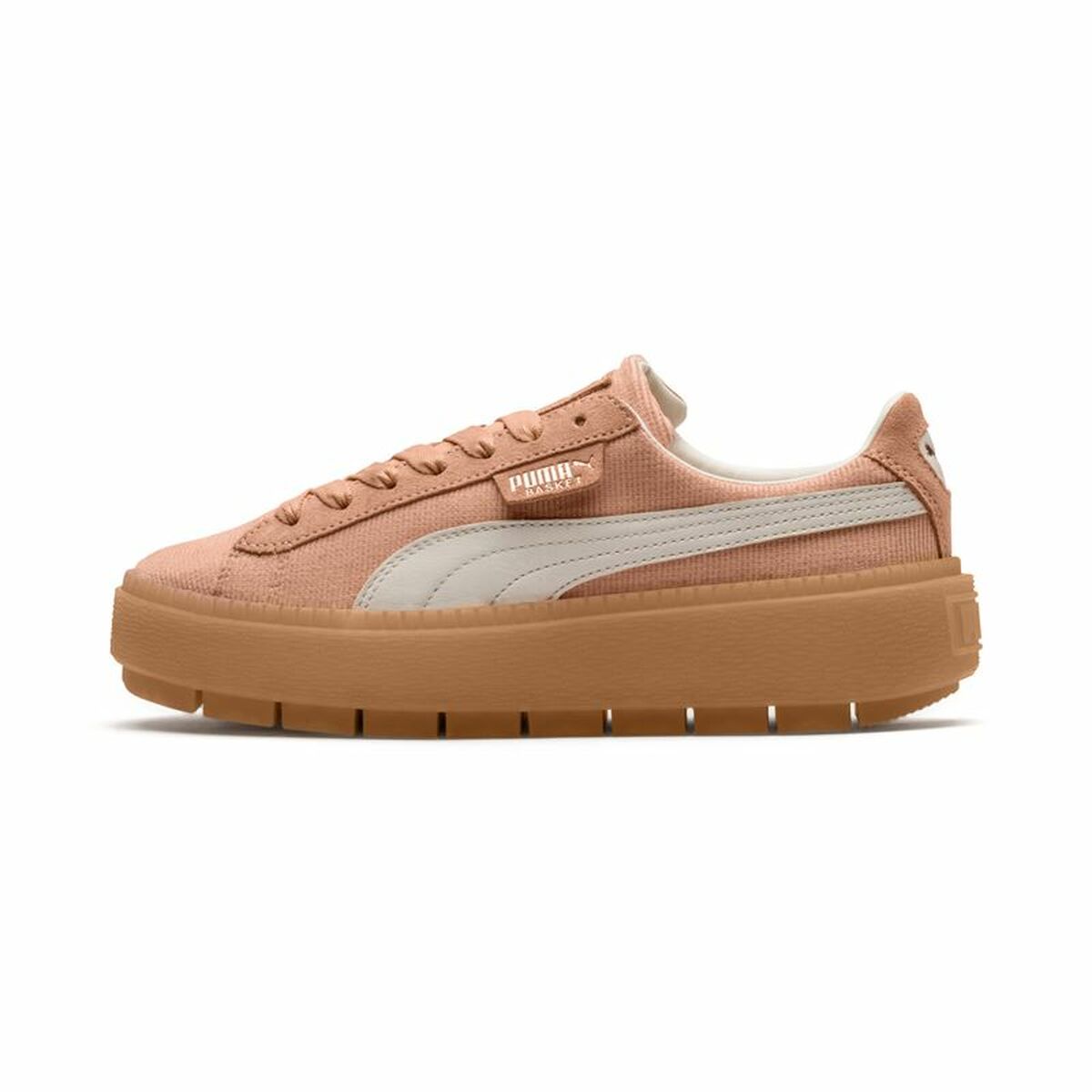Dames casual sneakers Puma Platform Trace Corduroy Oranje