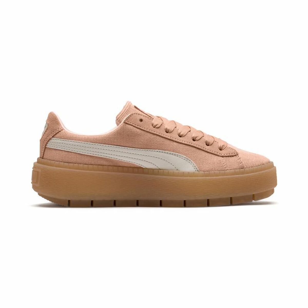 Dames casual sneakers Puma Platform Trace Corduroy Oranje