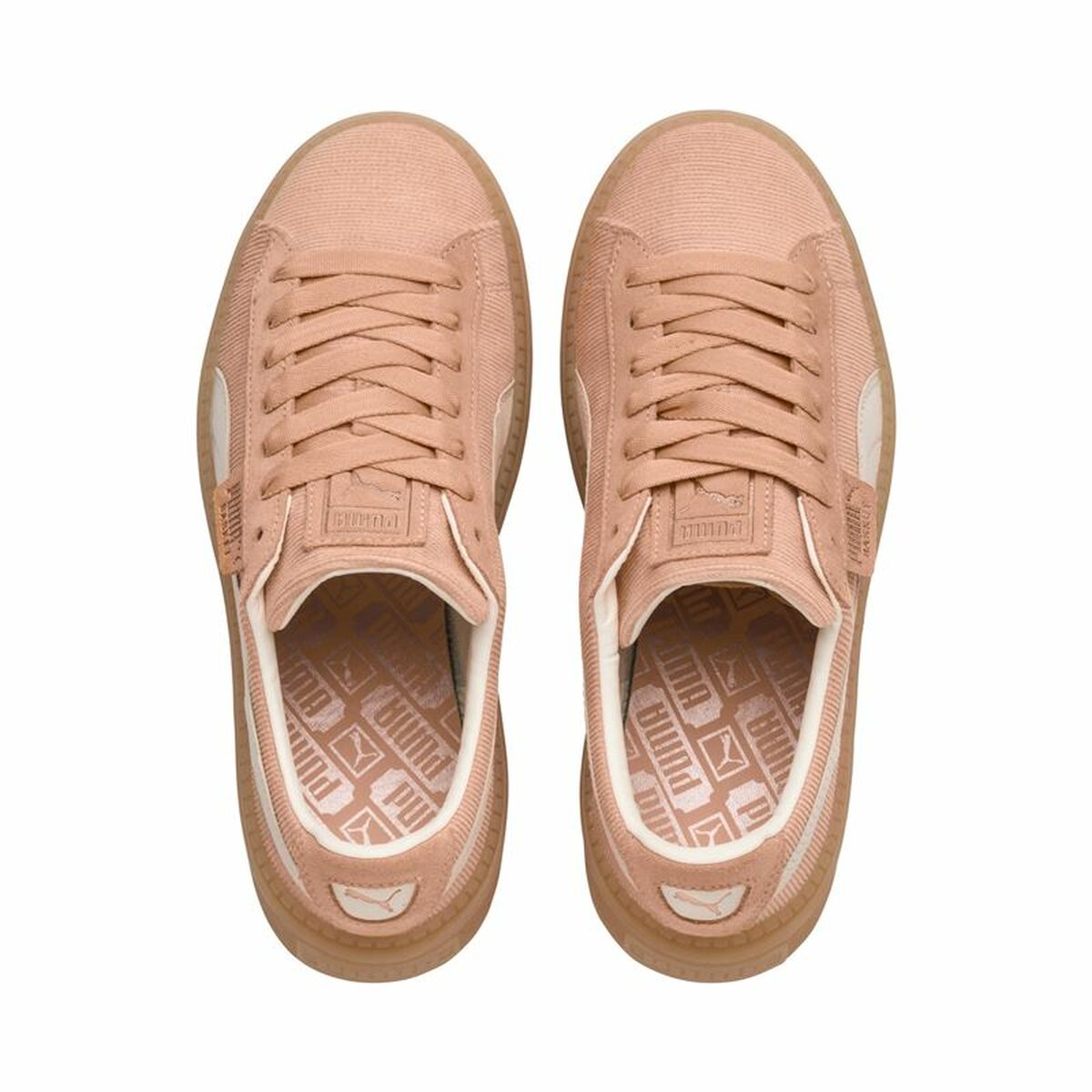 Dames casual sneakers Puma Platform Trace Corduroy Oranje