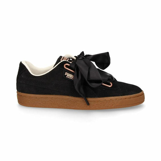 Sportschoenen voor Dames Puma  Basket Heart Corduroy Zwart
