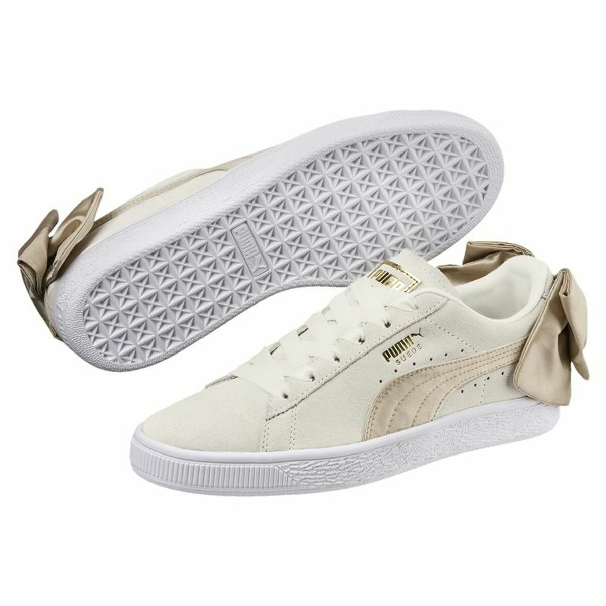 Dames casual sneakers Puma Sportswear Suede Bow Varsity Beige