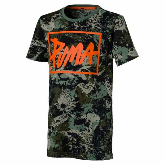 T-Shirt met Korte Mouwen voor kinderen Puma  Style Graphic  Groen
