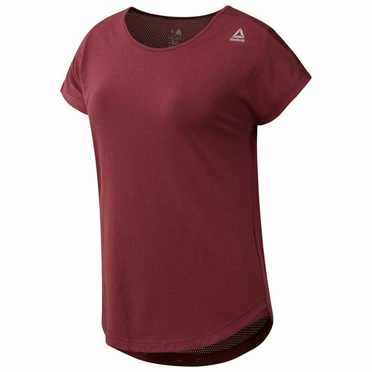 Dames-T-Shirt met Korte Mouwen Reebok Work Mesh Donkerrood