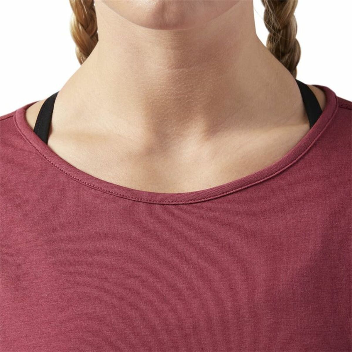Dames-T-Shirt met Korte Mouwen Reebok Work Mesh Donkerrood