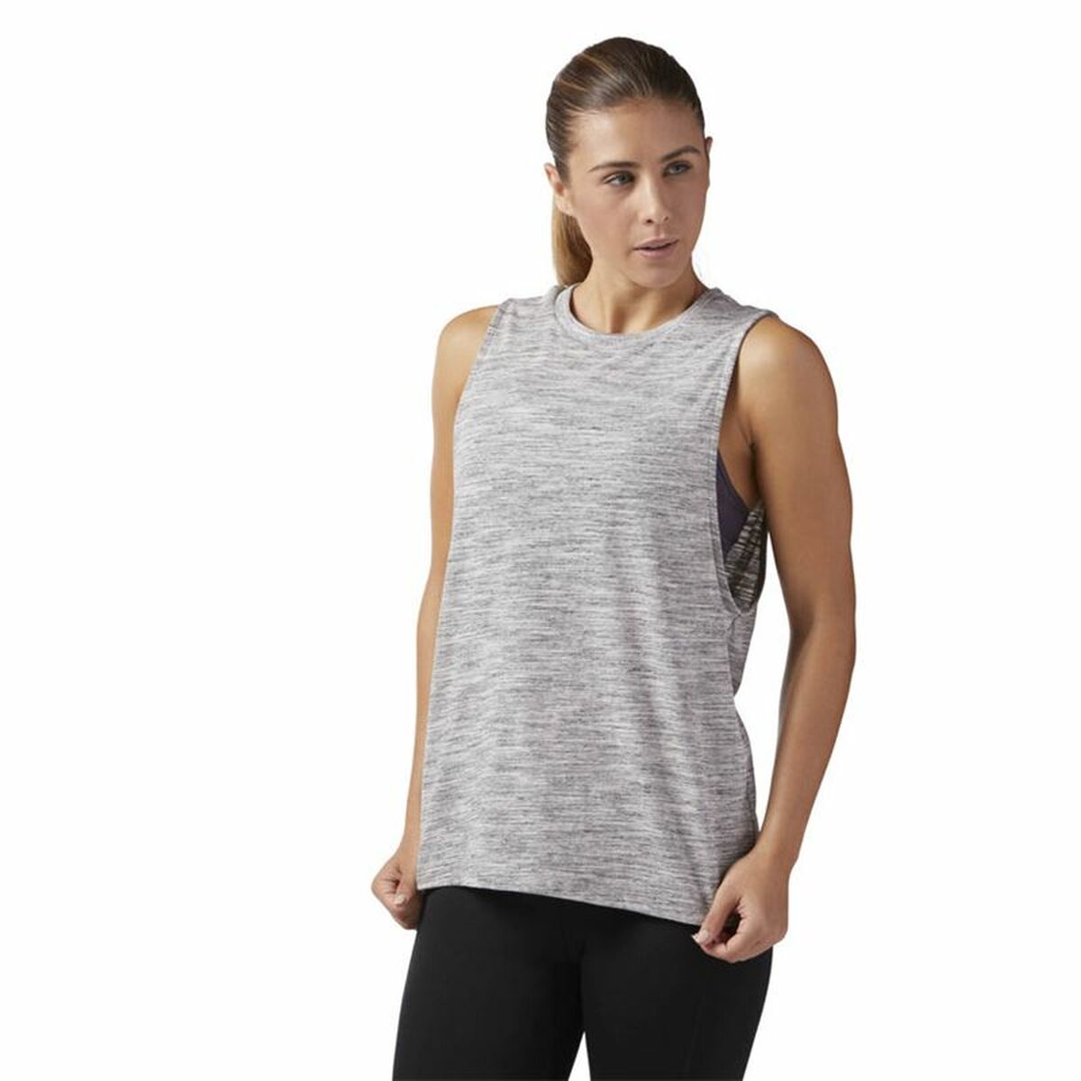 Tank Top Dames Reebok Marble Muscle Lichtgrijs