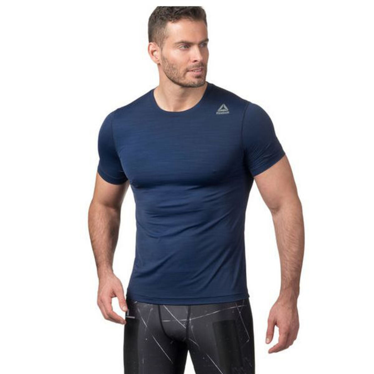 Heren-T-Shirt met Korte Mouwen Reebok Wor Aactivchill Tech Blauw