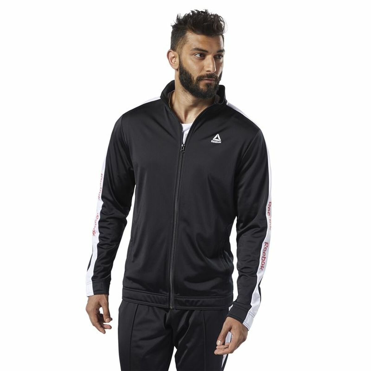 Heren Sportjas Reebok Essentials Linear Logo Zwart