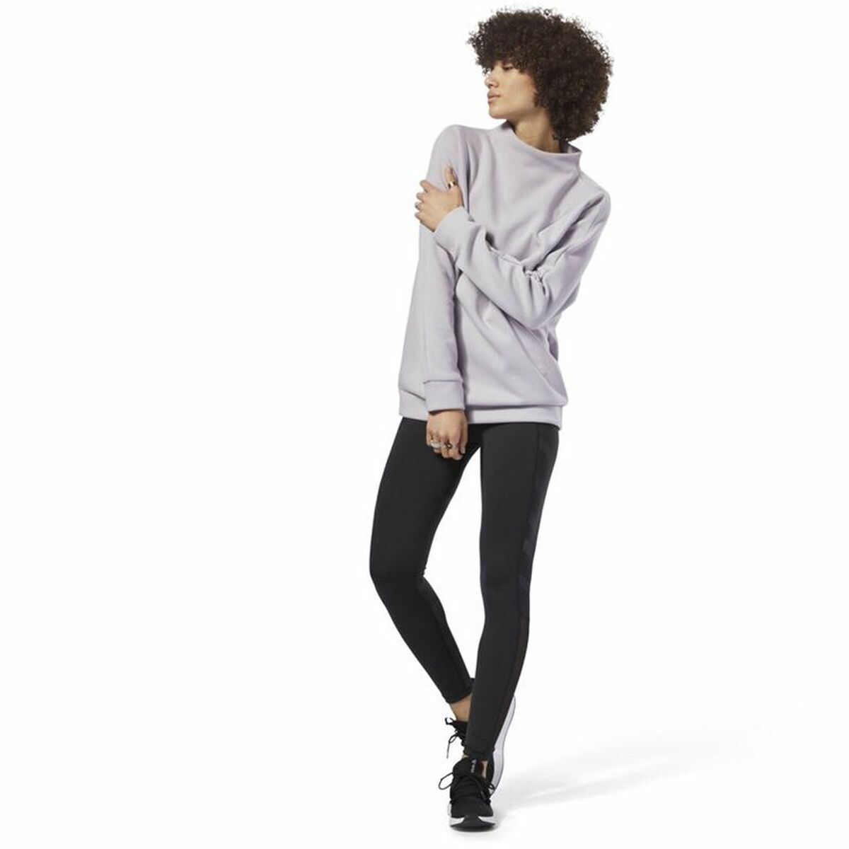 Damessweater zonder Capuchon Reebok Training Supply Crew Lichtgrijs