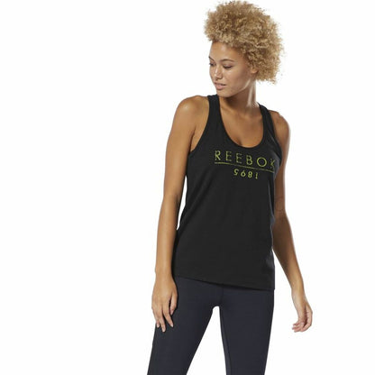 Dames Mouwloos T-shirt Reebok 1895 Race Zwart