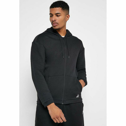 Herenhoodie met Rits Reebok WOR FLEECE FZ HOOD EC0900 Zwart