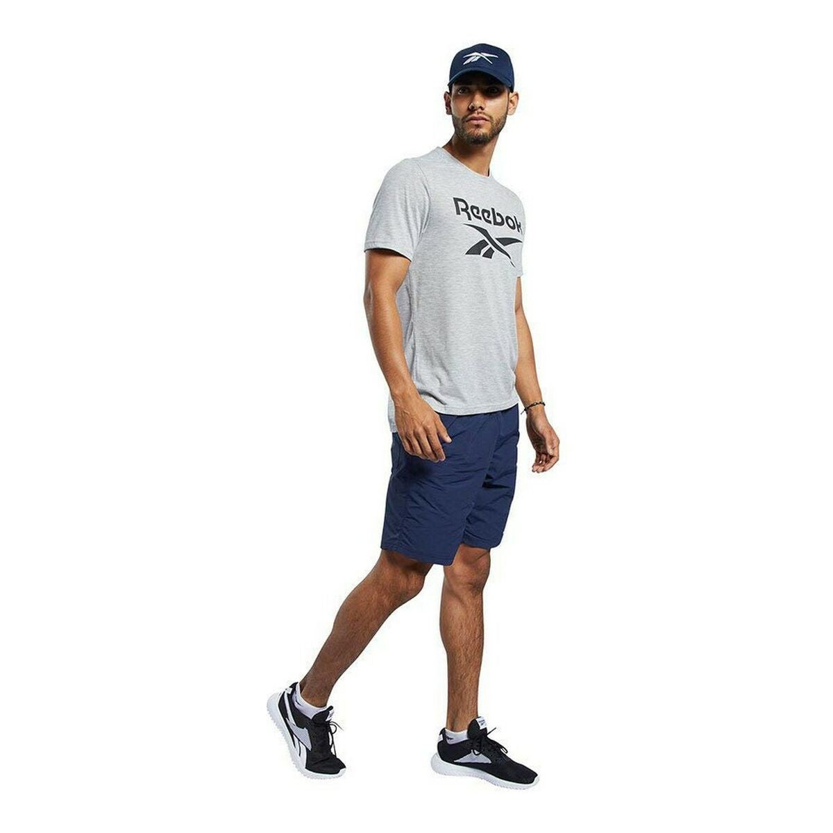 Heren-T-Shirt met Korte Mouwen Reebok Workout Ready Supremium Grijs