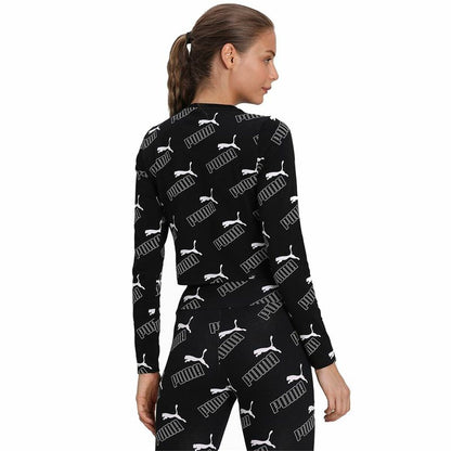 Dames-T-Shirt met Korte Mouwen Puma Amplified AOP LS Fitted  Zwart