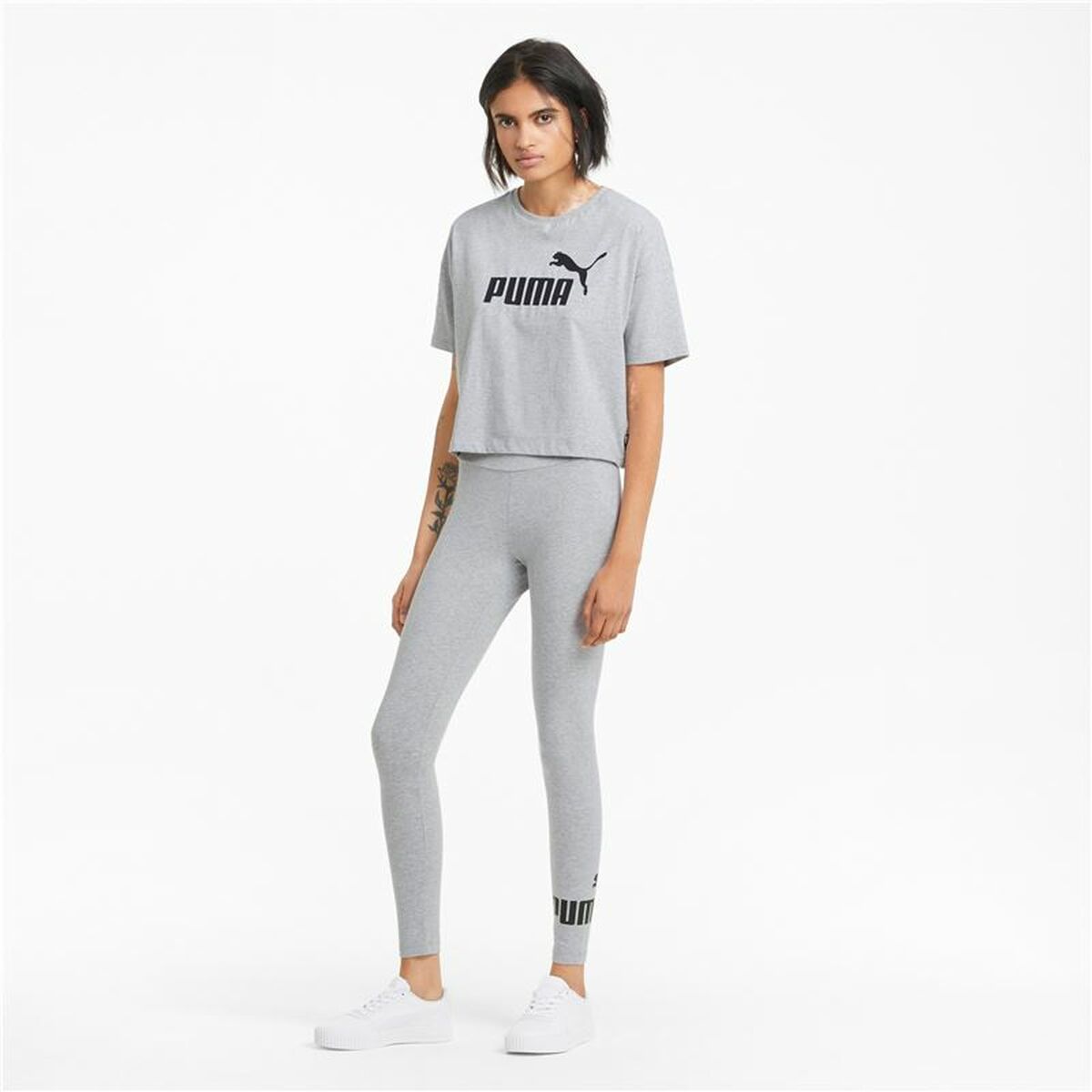 Sportleggings voor Dames Puma Essentials Logo Lichtgrijs